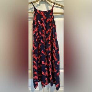 Navy & Red 🦞 Lobster Sundress with Red Lobster Print